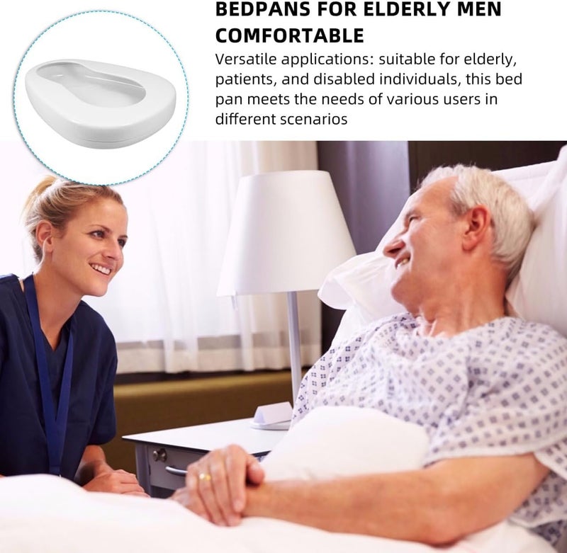 PACKOVE Enamel Bedpans for Elderly and Bedridden Patients Portable Bedside Toilets for Men and Women and Easy Access for Nighttime Use - Image 4